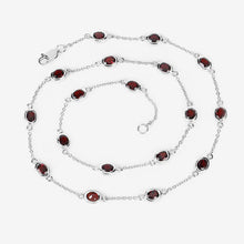 Load image into Gallery viewer, 8.10 Carat Genuine Garnet .925 Sterling Silver Necklace

