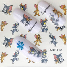 Load image into Gallery viewer, Nail Art Water Transfer Stickers Anime Mouse Animal Kid slider adhesive Watermark Decals Women Beauty Wedding Nails  Decal Self-Adhesive 3D Wave Design Decoration for Women Girls Art Stickers Decal Decoration Metallic Curve Strip Line Nail
