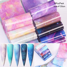 Load image into Gallery viewer, Nail Foils Marble Flower Series Iridescent Nail Art Transfer Sticker Paper Slider Nail Water Decal Design Manicures Decorations  Art Manicures Decoration New Gold Nail Transfer Foils for Nail Arts Nails Supply Holographic Effect Nail Art Foil Stickers Hol
