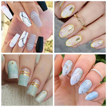 Load image into Gallery viewer, Nail Foils Marble Flower Series Iridescent Nail Art Transfer Sticker Paper Slider Nail Water Decal Design Manicures Decorations  Art Manicures Decoration New Gold Nail Transfer Foils for Nail Arts Nails Supply Holographic Effect Nail Art Foil Stickers Hol
