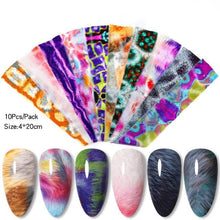 Load image into Gallery viewer, Nail Foils Marble Flower Series Iridescent Nail Art Transfer Sticker Paper Slider Nail Water Decal Design Manicures Decorations  Art Manicures Decoration New Gold Nail Transfer Foils for Nail Arts Nails Supply Holographic Effect Nail Art Foil Stickers Hol
