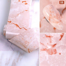 Load image into Gallery viewer, Nail Foils Marble Series Nail Art Transfer Sticker Paper Gold Line Foils Bright Marble Design Decoration Marble Nail Art Stickers Water Transfer Nail Decals Full Wraps Gradient Acrylic Nail Kits for Women Manicure Decoration Accessories
