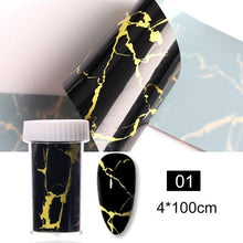 Load image into Gallery viewer, Nail Foils Marble Series Nail Art Transfer Sticker Paper Gold Line Foils Bright Marble Design Decoration Marble Nail Art Stickers Water Transfer Nail Decals Full Wraps Gradient Acrylic Nail Kits for Women Manicure Decoration Accessories
