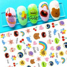 Load image into Gallery viewer, Nail Stickers Cute Rabbit Nail Art Decorations No Face Man Nail Sliders For Manicure Women Kids Girls Manicure Decoration Nail Art Supplies 3D Self-Adhesive Nail Decals Designer Nail Stickers for Acrylic Nails
