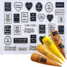 Load image into Gallery viewer, Nail Stickers for Manicure Nail Sticker Sliders For Nails Decal Self-adhesive Nails Figures Transfer Black Accessories Sliders Manicure Decoration 3D Nail Supplies Holographic Decals Transfer Sliders Nail Design Manicures Nail Self-Adhesive Sticker
