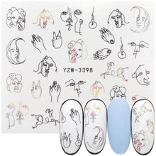 Load image into Gallery viewer, Nail Watermark Decals Sexy lips Middle finger Sexy girl Water Transfer Slider Russia Words Manicure Tattoos Sliders For Manicure Women Kids Girls Manicure Decoration Nail Art Supplies 3D Self-Adhesive Nail Decals Designer Nail Stickers for Acrylic Nails
