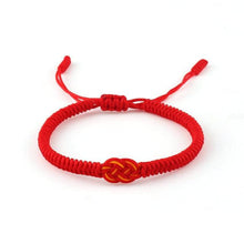 Load image into Gallery viewer, National Style Lucky Red String Bracelet Handmade Braided Knot Charm Bracelets For Women Men Red Bracelet Protection Red Cord Bracelet Adjustable Braided Knot Bracelet
