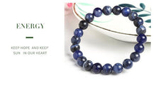 Load image into Gallery viewer, Natural Blue Stone Round Beads Elastic Line Stretch Bracelet Fashion Jewelry Healing Stone Beaded Bracelets For Women Men Gemstones Bracelets Crystal  Bracelet Unisex Adjustable Stretch Bracelets 8mm
