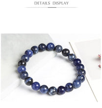 Load image into Gallery viewer, Natural Blue Stone Round Beads Elastic Line Stretch Bracelet Fashion Jewelry Healing Stone Beaded Bracelets For Women Men Gemstones Bracelets Crystal  Bracelet Unisex Adjustable Stretch Bracelets 8mm
