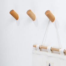 Load image into Gallery viewer, Natural Wood Clothes Hanger Wall Mounted Coat Hook Decorative Key Holder Hat Scarf Handbag Storage Hanger Bathroom Rack  New Simple Modern Solid Wood Hook Wall Hanging Decoration
