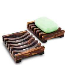 Load image into Gallery viewer, Natural Wooden Soap Dish Wood Soap Tray Holder Storage Soap Rack Plate Box Container For Bath Shower Plate Bathroom Wooden Soap Dish Soap Saver Holder Soap Tray for Bathroom Shower Rectangular Sink Drainer Hand Craft for Soap Sponges And More
