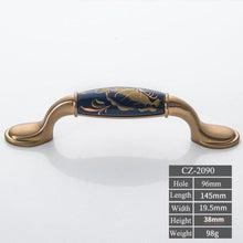 Load image into Gallery viewer, Navy Blue Ceramic Door Handles European Antique Furniture Handles Drawer Pulls Kitchen Cabinet Knobs And Handles Entry Door Handle With Door Lever For Right And Left Sided Doors
