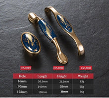 Load image into Gallery viewer, Navy Blue Ceramic Door Handles European Antique Furniture Handles Drawer Pulls Kitchen Cabinet Knobs And Handles Entry Door Handle With Door Lever For Right And Left Sided Doors
