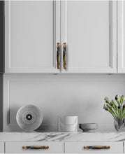 Load image into Gallery viewer, Navy Blue Ceramic Door Handles European Antique Furniture Handles Drawer Pulls Kitchen Cabinet Knobs And Handles Entry Door Handle With Door Lever For Right And Left Sided Doors
