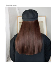 Load image into Gallery viewer, Navy Hat With Hair Long Straight Fake Hair Hat Wig Synthetic Hair Extensions Hat With Hair Natural Hairpiece Wigs For Black Women Cosplay Wigs For Women
