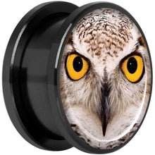 Load image into Gallery viewer, Full Color Owl Black Anodized Screw Fit Plug Set 18mm

