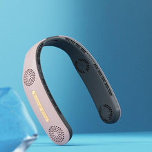 Load image into Gallery viewer, Neck Fan 4 Turbo 2400mAh Portable Ventilator Bladeless Cooling Mute Fan USB Rechargeable Wearable Neckband Fan for Outdoor USB Rechargeable Leafless Hanging Fans Air Cooler Cooling Wearable Neckband Fans
