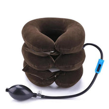 Load image into Gallery viewer, Neck Pillow Home Office Travel Pillow 3-layered Air Inflatable Vertebra Auxiliary Tools Neck Support Assistant Pillow Air Adjustable and Inflatable Neck Pillow Comfort Neck Travel Pillow Airplane Pillow Cervical Neck Pillow for Kids Adults

