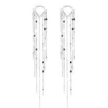 Load image into Gallery viewer, New Aesthetic 925 Sterling Silver Light Luxury Long Tassel Hoop Earrings for women - Women fashion Accessories
