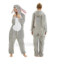 Load image into Gallery viewer, New Animal Pajamas Women Unicorn Sleepwear Panda Pajama Cartoon Overalls Winter Rabbit Nightie Jumpsuit For Winter Girls Unicorn Pajamas Costume Fleece Hooded Animal Sleepwear Christmas Cosplay Unicorn Gift

