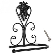 Load image into Gallery viewer, New Arrival Classic Bathroom accessories Vintage Iron Toilet Paper Towel Roll Holder Bathroom Wall Mount Rack Toilet Paper Roll Holder Cast Iron Wall Mounted Toilet Tissue Holder  European Victorian Design

