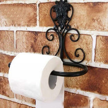 Load image into Gallery viewer, New Arrival Classic Bathroom accessories Vintage Iron Toilet Paper Towel Roll Holder Bathroom Wall Mount Rack Toilet Paper Roll Holder Cast Iron Wall Mounted Toilet Tissue Holder  European Victorian Design
