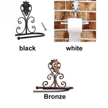 Load image into Gallery viewer, New Arrival Classic Bathroom accessories Vintage Iron Toilet Paper Towel Roll Holder Bathroom Wall Mount Rack Toilet Paper Roll Holder Cast Iron Wall Mounted Toilet Tissue Holder  European Victorian Design
