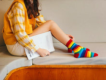 Load image into Gallery viewer, New Arrival Cotton Elasticity Sweat Women Long Sock Candy Colors Rainbow Patterned Sporty Retro Harajuku Casual Socks For Men And Women

