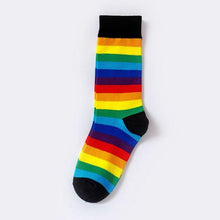 Load image into Gallery viewer, New Arrival Cotton Elasticity Sweat Women Long Sock Candy Colors Rainbow Patterned Sporty Retro Harajuku Casual Socks For Men And Women
