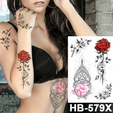 Load image into Gallery viewer, New Big Butterfly Waterproof Temporary Sticker Tattoo Elegant Black Colorful Tattoos Rose For Women Men

