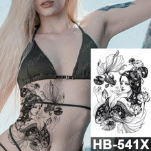Load image into Gallery viewer, New Big Butterfly Waterproof Temporary Sticker Tattoo Elegant Black Colorful Tattoos Rose For Women Men
