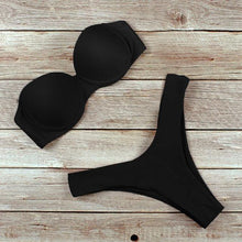 Load image into Gallery viewer, New Bikini Fashion Push Up Bikini Set Swimsuit Bikini Sets Push Up Swimsuits 2 Piece Underwired Bathing Suits Women Bandage High Waist Solid Brown Triangle Swimwear Two-Piece Suits
