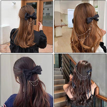 Load image into Gallery viewer, New Bow Pearls Chain Barrettes Hairpins For Women Rhinestone Spring Hair Clips Ribbon Headband Ponytail Headdress Wedding Hair Accessories for Brides and Bridesmaids

