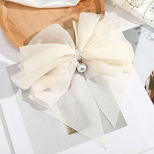 Load image into Gallery viewer, New Bow Pearls Chain Barrettes Hairpins For Women Rhinestone Spring Hair Clips Ribbon Headband Ponytail Headdress Wedding Hair Accessories for Brides and Bridesmaids
