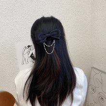 Load image into Gallery viewer, New Bow Pearls Chain Barrettes Hairpins For Women Rhinestone Spring Hair Clips Ribbon Headband Ponytail Headdress Wedding Hair Accessories for Brides and Bridesmaids
