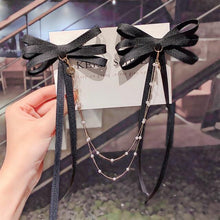 Load image into Gallery viewer, New Bow Pearls Chain Barrettes Hairpins For Women Rhinestone Spring Hair Clips Ribbon Headband Ponytail Headdress Wedding Hair Accessories for Brides and Bridesmaids

