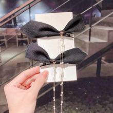 Load image into Gallery viewer, New Bow Pearls Chain Barrettes Hairpins For Women Rhinestone Spring Hair Clips Ribbon Headband Ponytail Headdress Wedding Hair Accessories for Brides and Bridesmaids
