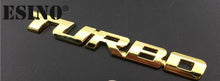 Load image into Gallery viewer, New Car Styling Car Turbo Boost Loading Boosting 3D Metal Chrome Zinc Alloy 3D Emblem Badge Sticker Decal  3D Metal Turbo Car Truck Door Body Side Fender Rear Trunk Adhesive Emblem Badge Decals Auto Accessory

