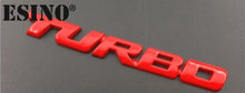 Load image into Gallery viewer, New Car Styling Car Turbo Boost Loading Boosting 3D Metal Chrome Zinc Alloy 3D Emblem Badge Sticker Decal  3D Metal Turbo Car Truck Door Body Side Fender Rear Trunk Adhesive Emblem Badge Decals Auto Accessory
