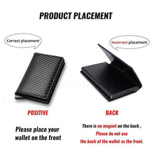 Load image into Gallery viewer, New Carbon Fiber Card Holder Wallets Luxury Men  Black Magic Leather Cool Slim Mini Wallet Small Money Bag Male Purses Magnet Closure Wallet
