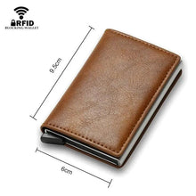 Load image into Gallery viewer, New Carbon Fiber Card Holder Wallets Luxury Men  Black Magic Leather Cool Slim Mini Wallet Small Money Bag Male Purses Magnet Closure Wallet
