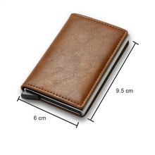 Load image into Gallery viewer, New Carbon Fiber Card Holder Wallets Luxury Men  Black Magic Leather Cool Slim Mini Wallet Small Money Bag Male Purses Magnet Closure Wallet
