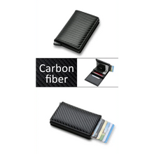 Load image into Gallery viewer, New Carbon Fiber Card Holder Wallets Luxury Men  Black Magic Leather Cool Slim Mini Wallet Small Money Bag Male Purses Magnet Closure Wallet
