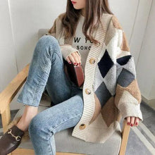 Load image into Gallery viewer, New Casual Cardigan sweater Spring And Autumn Lazy Style Knit Cardigan Women's Mid-Length Net Red Cardigan jacket
