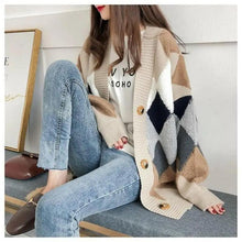 Load image into Gallery viewer, New Casual Cardigan sweater Spring And Autumn Lazy Style Knit Cardigan Women's Mid-Length Net Red Cardigan jacket
