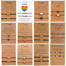 Load image into Gallery viewer, New Charm Bracelet For Friendship Couples 2pcs/set Volcanic Stone Bracelet Bead Bangles Natural Stone Bracelets Set Friendship Hand Woven Braided Stretch String Adjustable For Couples
