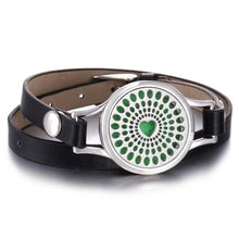 Load image into Gallery viewer, New Charming Bracelet Aromatherapy Essential Oil Diffuser Locket Bracelets Adjustable Genuine Leather Wrap Essential Oil Diffuser Bracelet Valentine's Day Present Aromatherapy For Women
