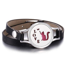 Load image into Gallery viewer, New Charming Bracelet Aromatherapy Essential Oil Diffuser Locket Bracelets Adjustable Genuine Leather Wrap Essential Oil Diffuser Bracelet Valentine's Day Present Aromatherapy For Women
