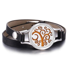 Load image into Gallery viewer, New Charming Bracelet Aromatherapy Essential Oil Diffuser Locket Bracelets Adjustable Genuine Leather Wrap Essential Oil Diffuser Bracelet Valentine's Day Present Aromatherapy For Women
