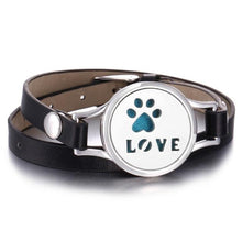 Load image into Gallery viewer, New Charming Bracelet Aromatherapy Essential Oil Diffuser Locket Bracelets Adjustable Genuine Leather Wrap Essential Oil Diffuser Bracelet Valentine's Day Present Aromatherapy For Women
